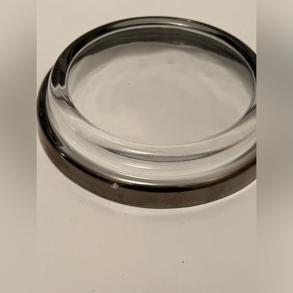 Set of 4 vintage MCM silver and crystal coasters. - Picture 4 of 8